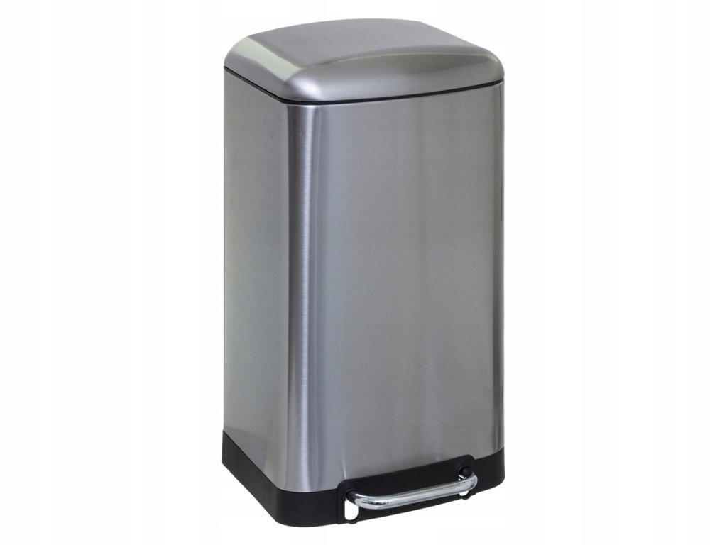 Kovový kôš na odpadky, 30L, strieborný