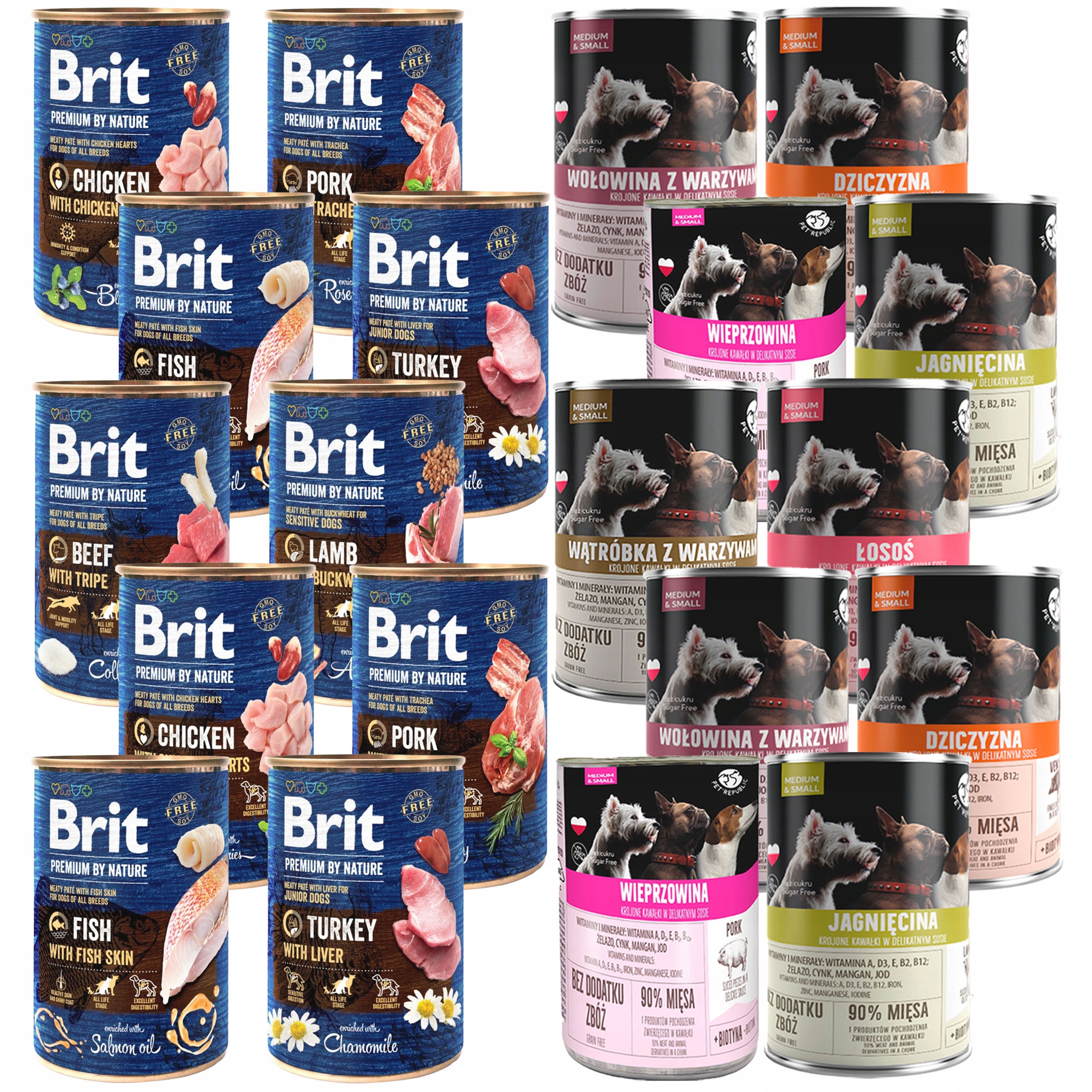 Levně Brit By Nature Pet Republic Krmivo mokré pro psa mix chutí 20 x 400 g