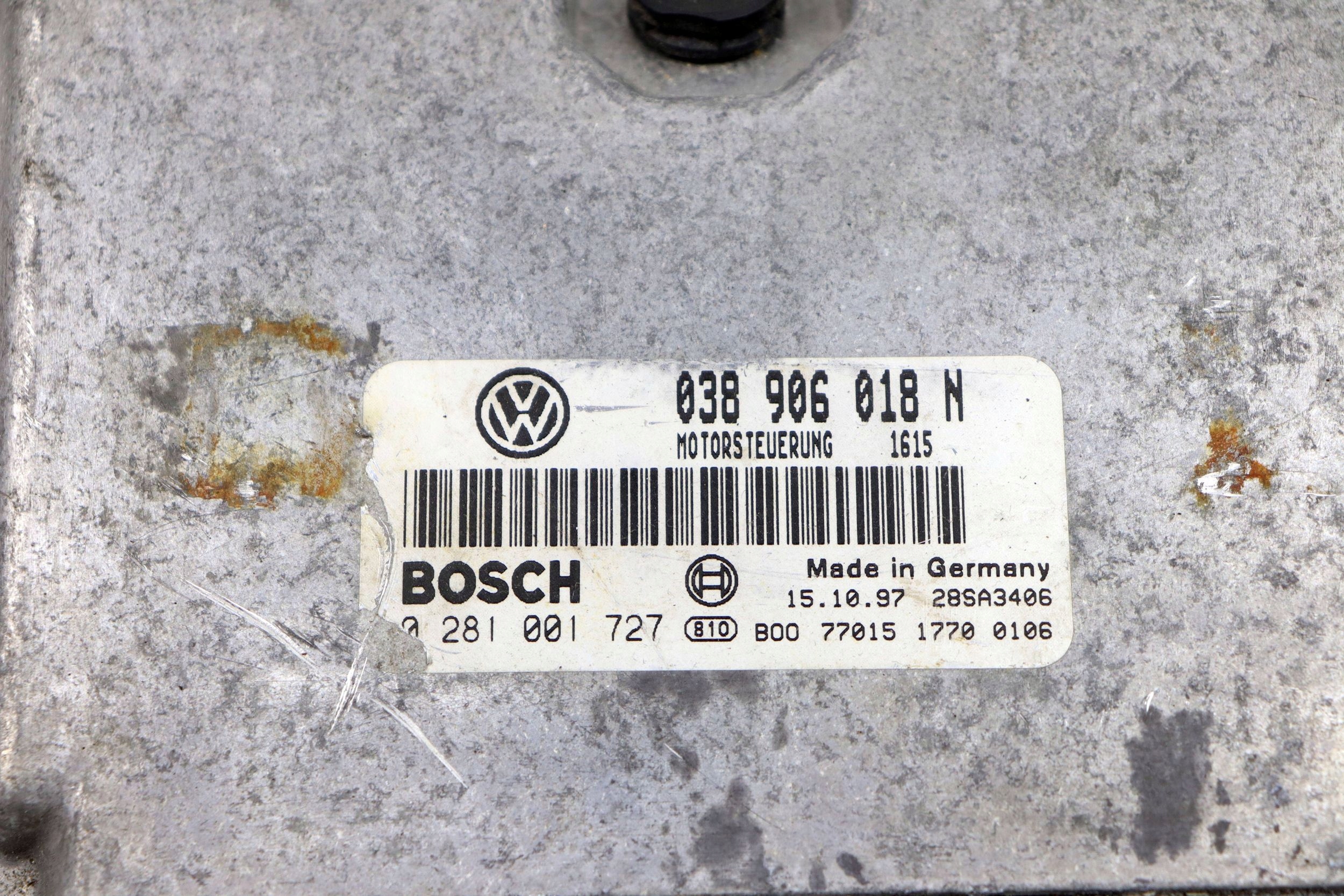 VW PASSAT B5 control unit computer module of the engine 1.9 TDI 038906018N 0281001727