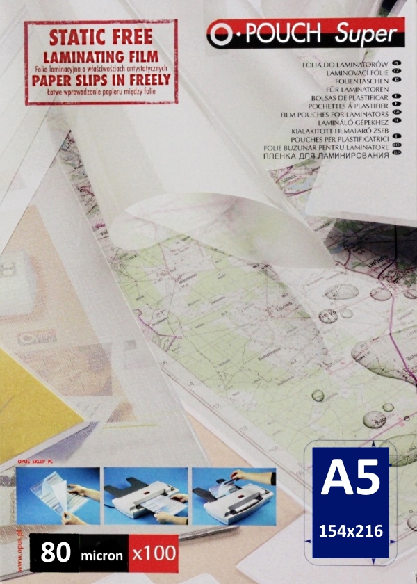 

Folia do laminowania Opus A5 154x216mm 80mic