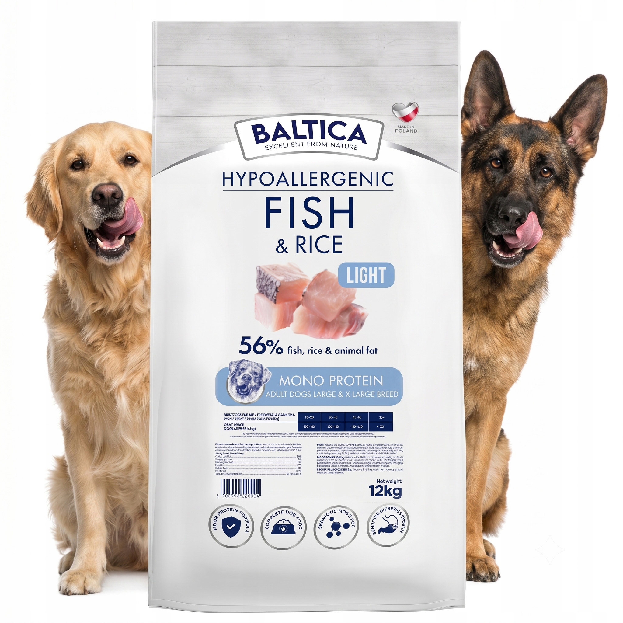 Baltica Adult Fish & Rice Ryby Morskie Z Ryżem L/XL 12kg Srednie Duze Rasy