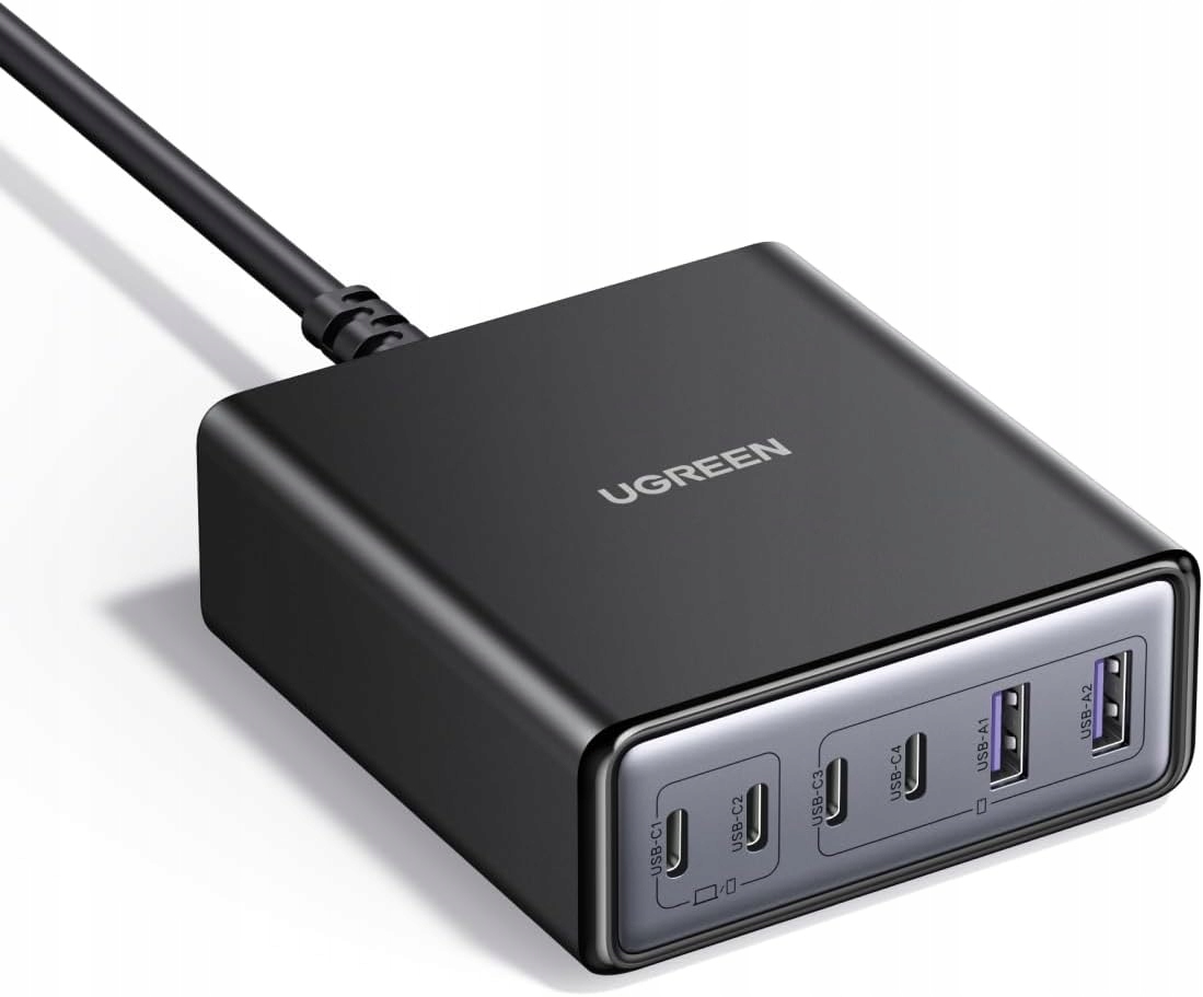 Ugreen Ładowarka Usb C 100 W, 6-portowa stacja ładująca, 65 W