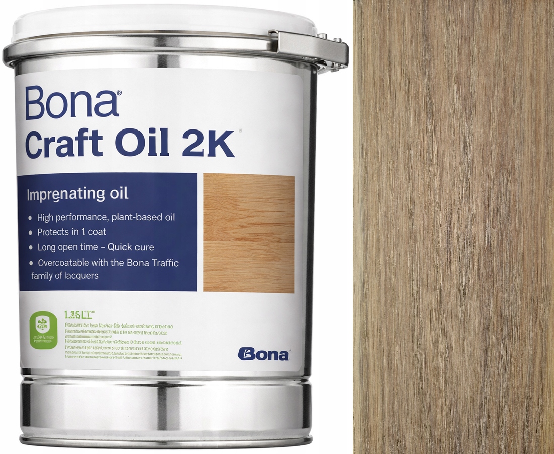 Bona Craft Oil 2K Misty Tlumená bílá 1,25L olej na dřevo a parkety