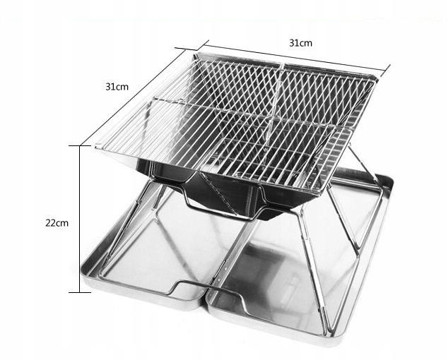 GRILL SKŁADANY PRZENOŚNY STAL NIERDZEWNA Typ przenośny