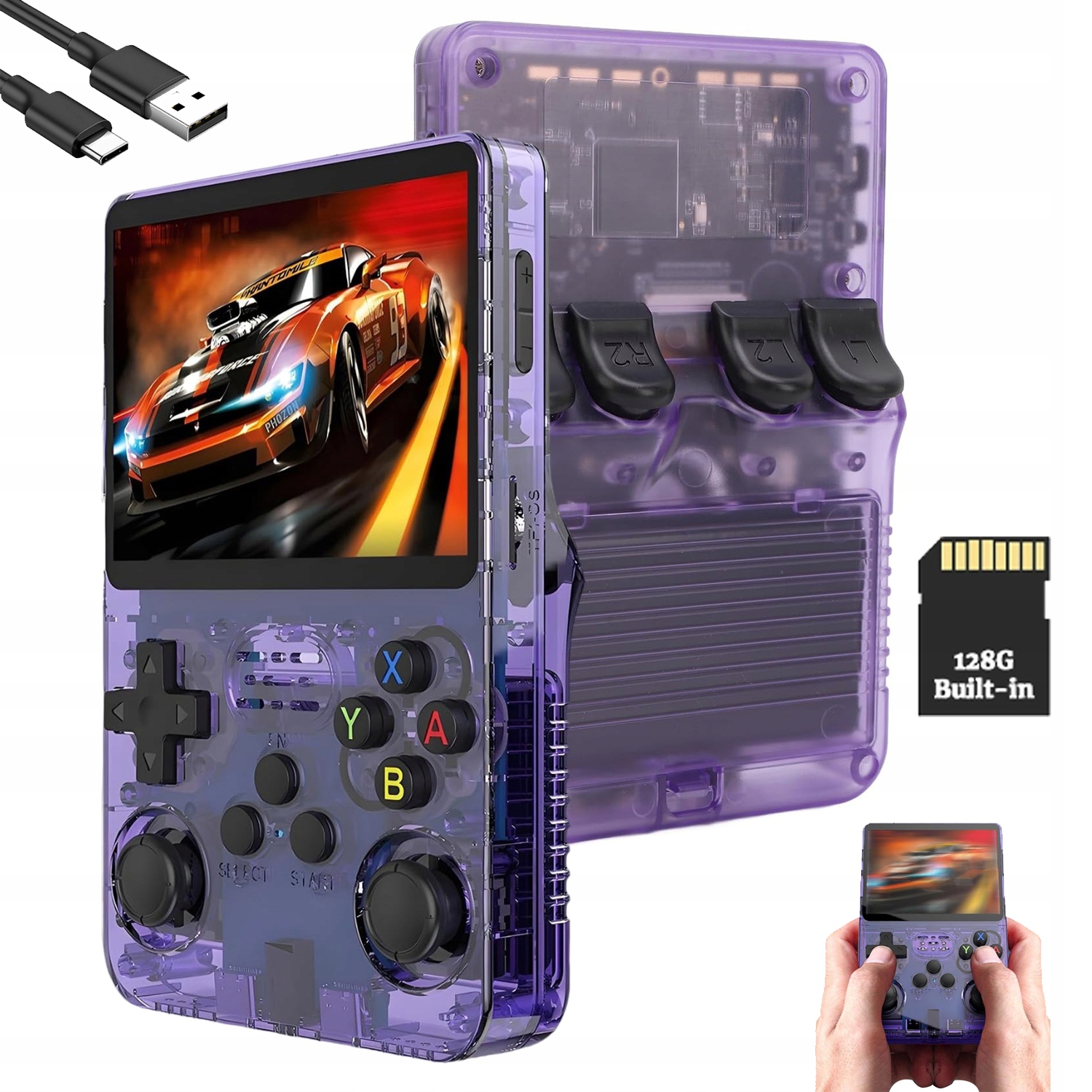 Przenośna Mobilna Konsola Do Gier Retro R36S Ponad 21000 Gier Kabel Usb