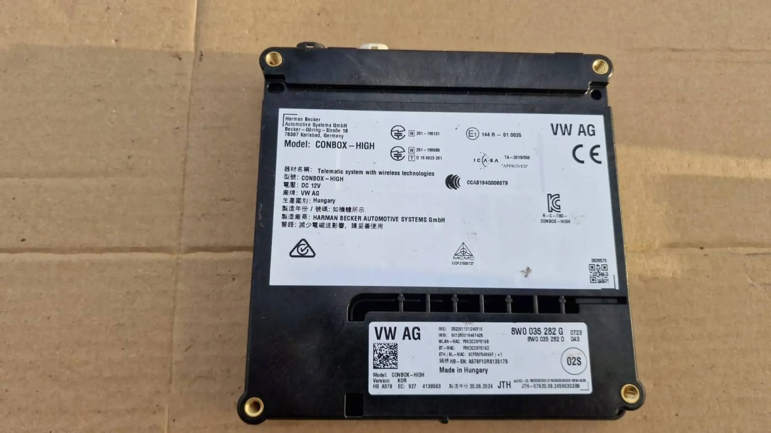 Audi Nowy Moduł CONBOX wzywania pomocy 8W0035282G