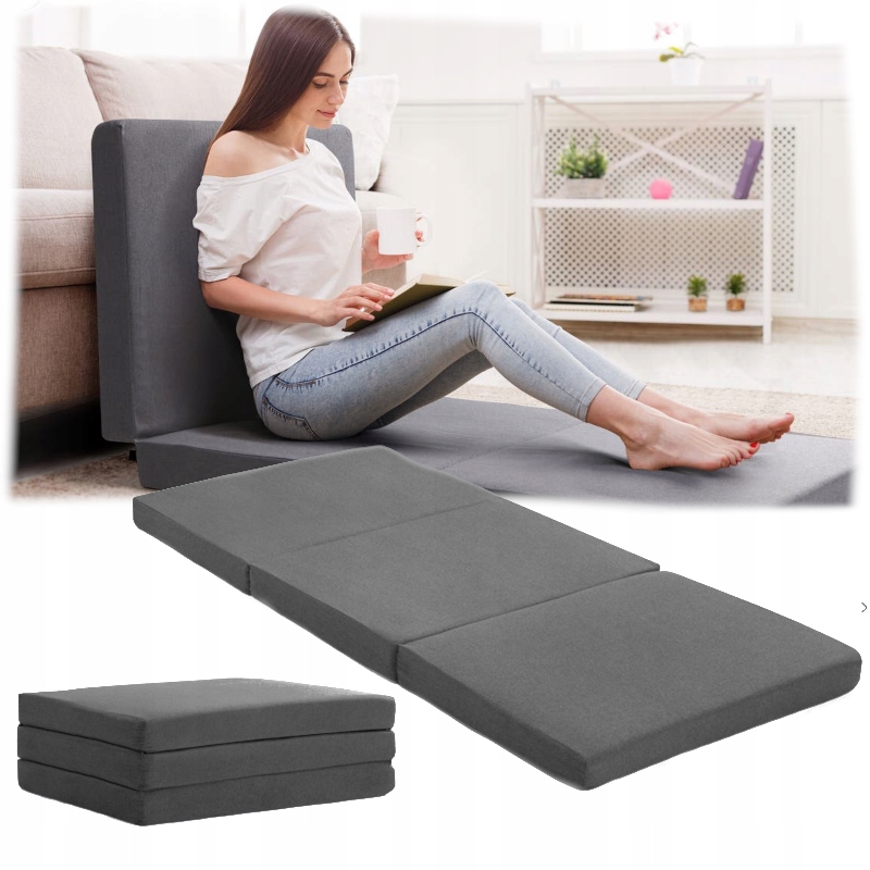 MATERAC PRZENOŚNY SKŁADANY TURYSTYCZNY SZARY L