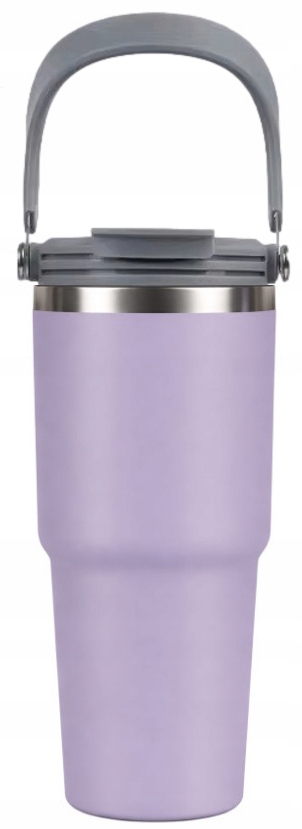Kubek termiczny do kawy herbaty z zakręcaną pokrywką fioletowy jasny 900ml