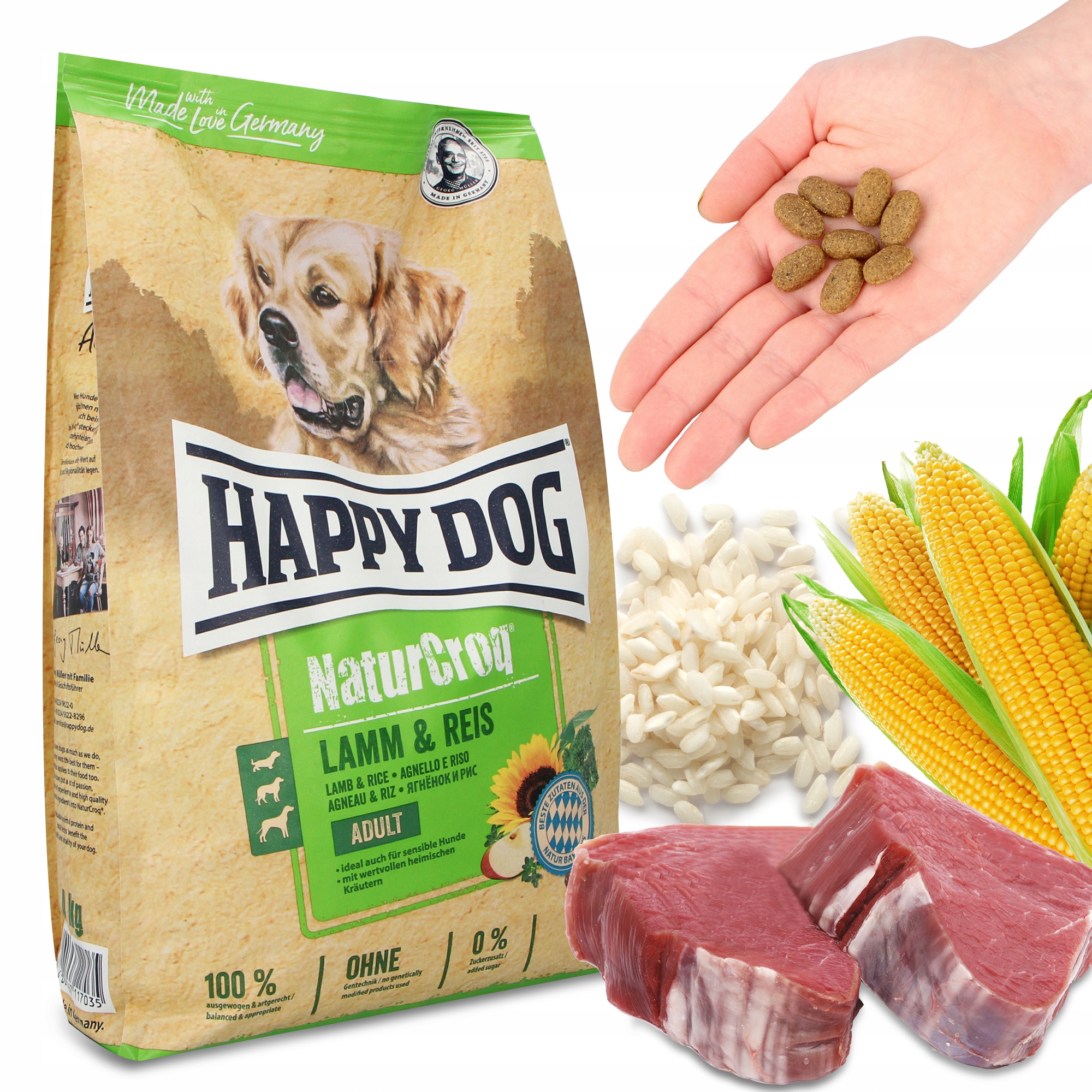 Levně Suché Krmivo Psa 15 kg Jehněčí Krmivo Jídlo Všechny Plemena Přírodní Eh