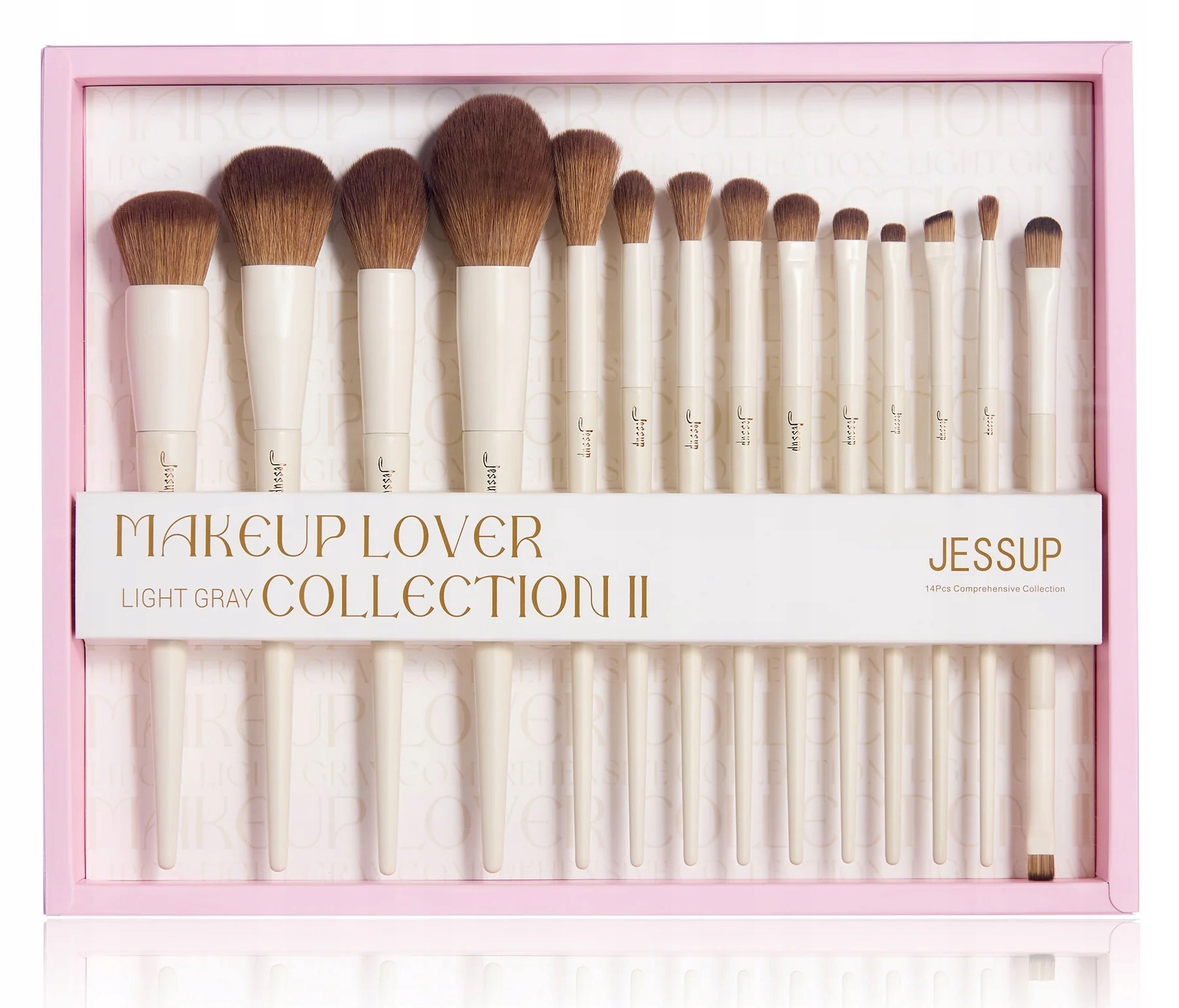 Jessup Makeup Lover Light Grey Sada 14 štětců na líčení obličeje T329-G