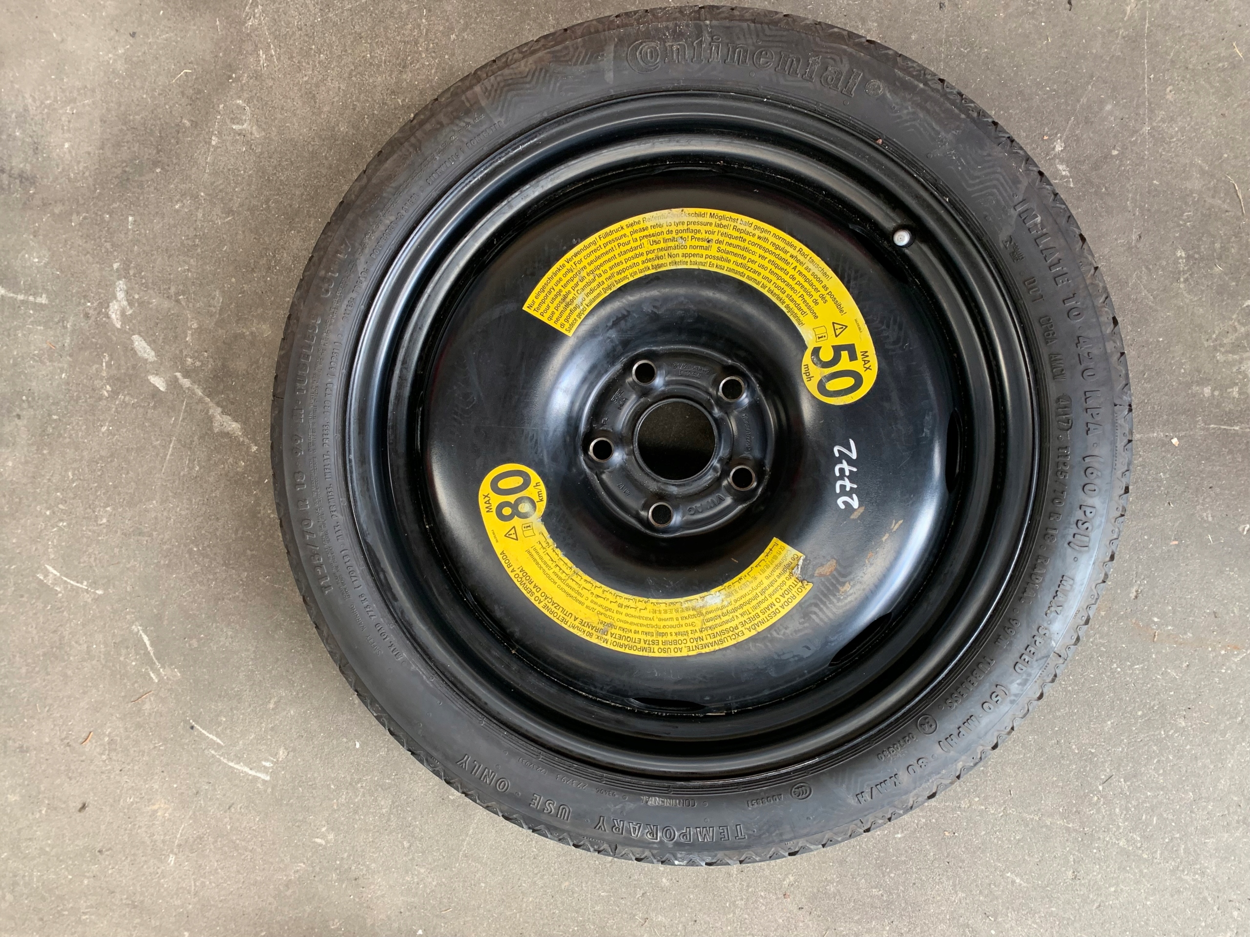 VW AUDI SEAT SKODA KOŁO DOJAZDOWE ZAPAS T125/80 R18