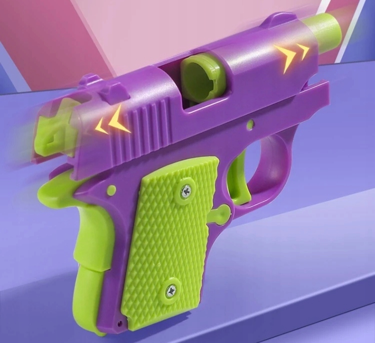 V2 STRZELAJĄCY PISTOLET ZABAWKA ANTYSTRESOWA FIDGET TOY PISTOLECIK FIOLET Marka bez marki