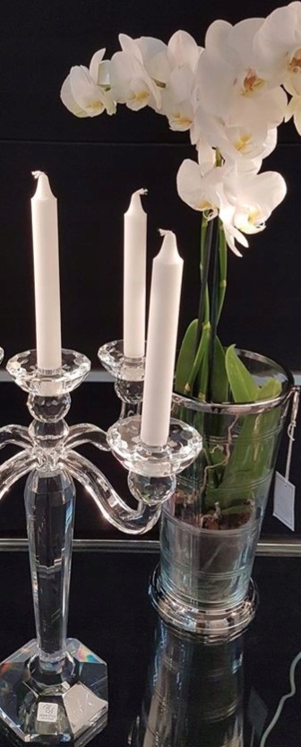 Váza s kolieskom Sklenený Strieborný Glamour Elegantný