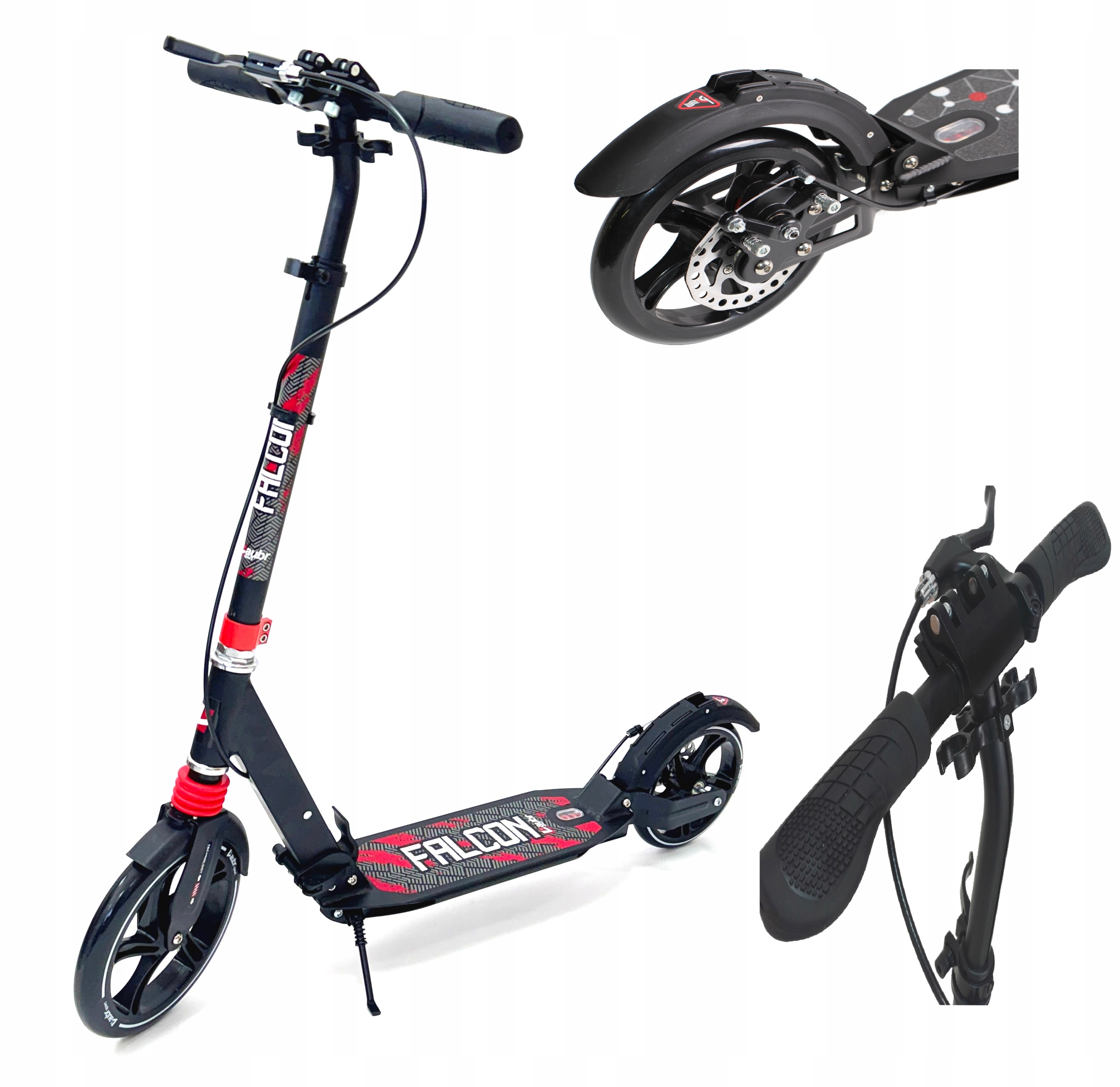 Hulajnoga X Falcon Rb Hamulec Ręczny I Tarczowy Duże Koła 230/200 mm Mocna!