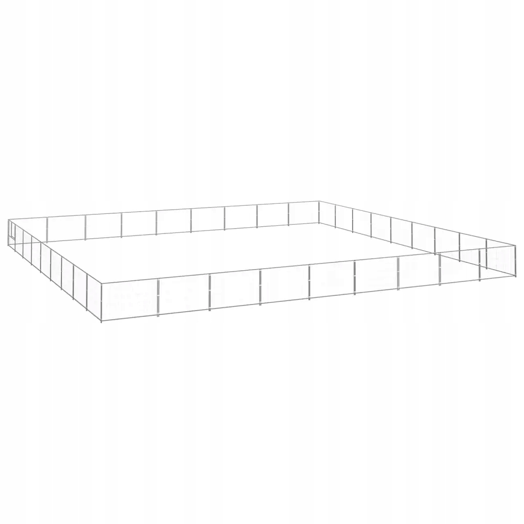 Levně Kotec pro psa, stříbrná, 81 m², ocelová