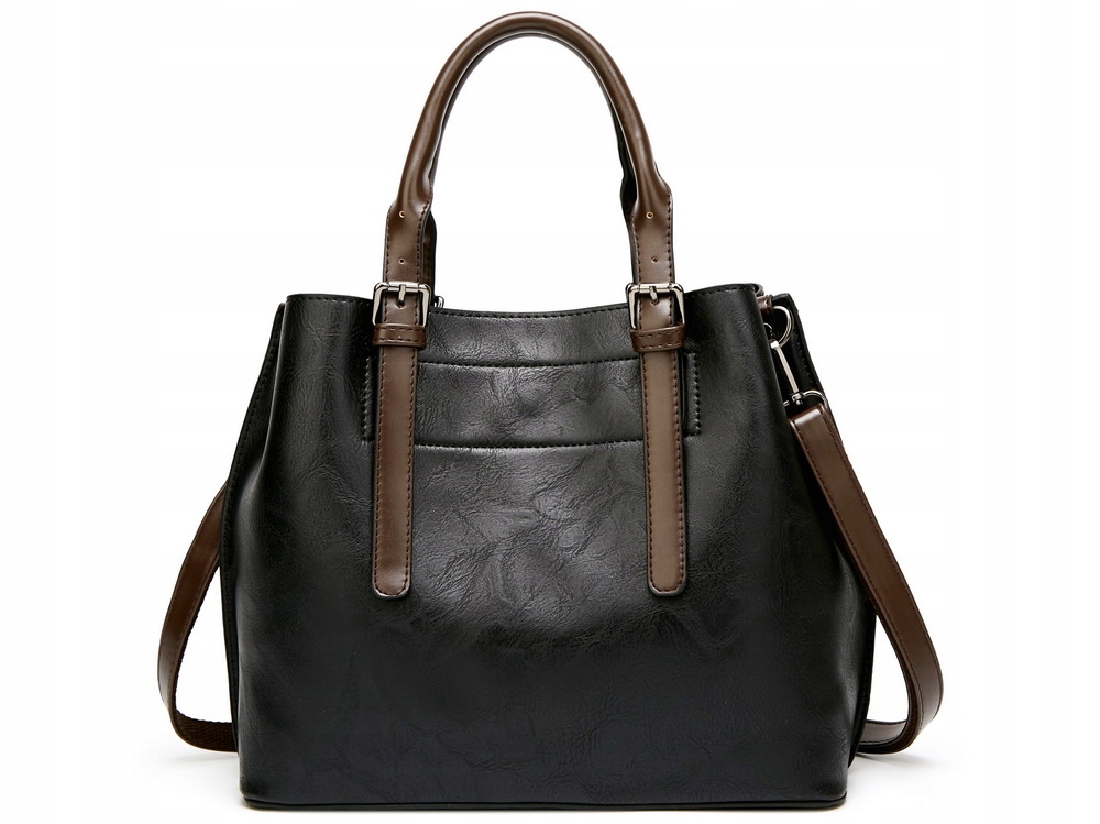 Torebka CZARNA Kuferek Skórka Pojemna