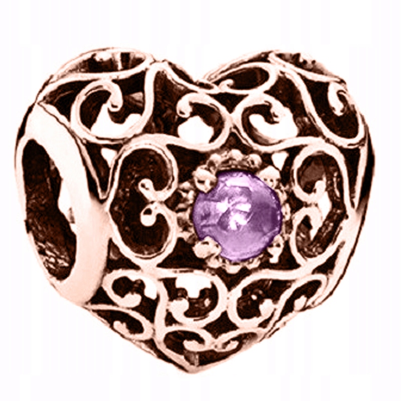 Přívěsek Srdce Příroda, růžové zlato a stříbro 925