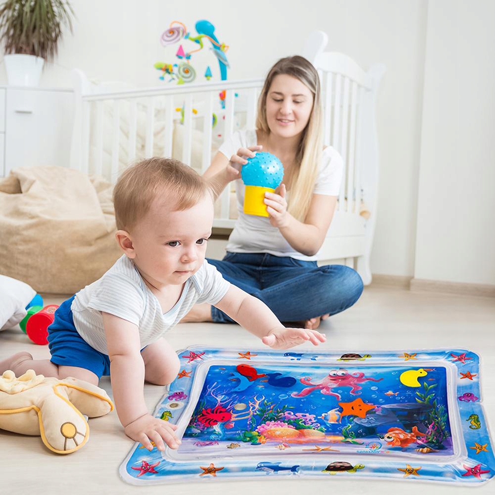 DMUCHANA MATA WODNA SENSORYCZNA DLA NIEMOWLĄT XXL Materiał drewno