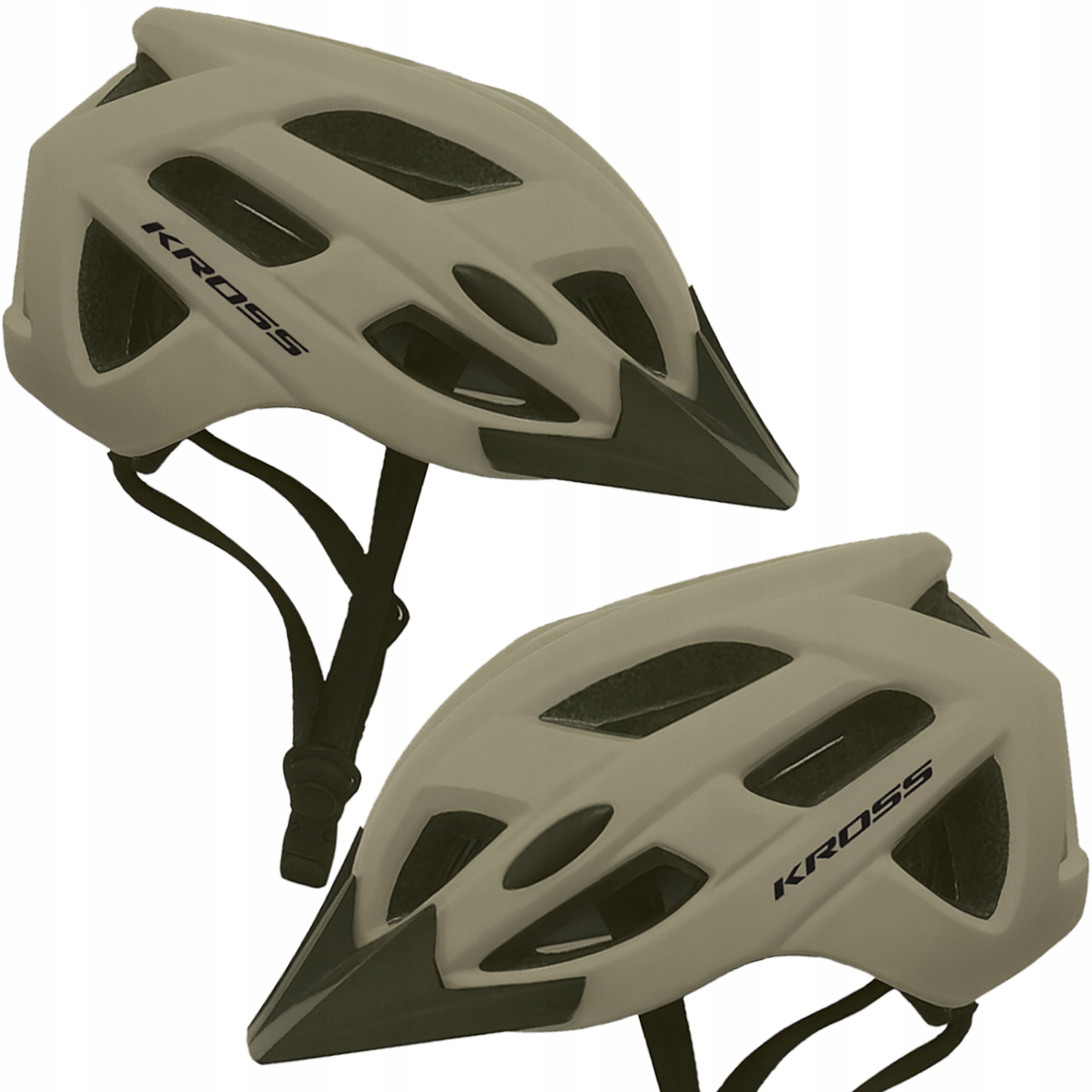 Kask rowerowy Kross Attivo beżowy rozmiar M (53-58)