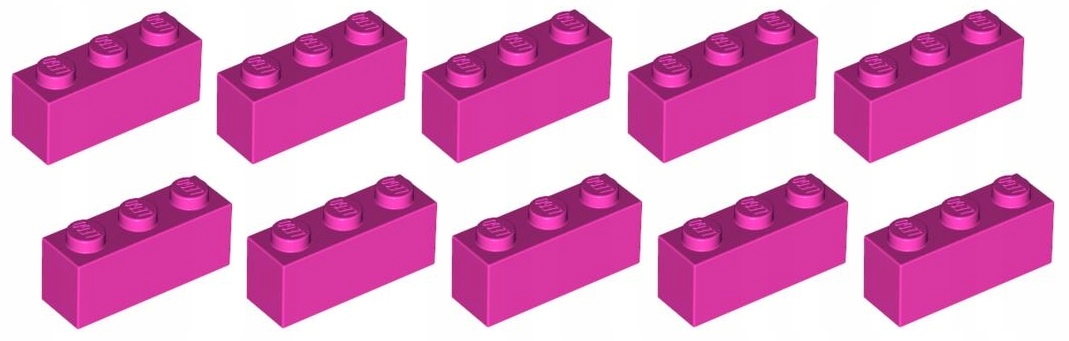 

Lego cegła 1x3 j.purpurowa 10 szt. 3622 Nowa