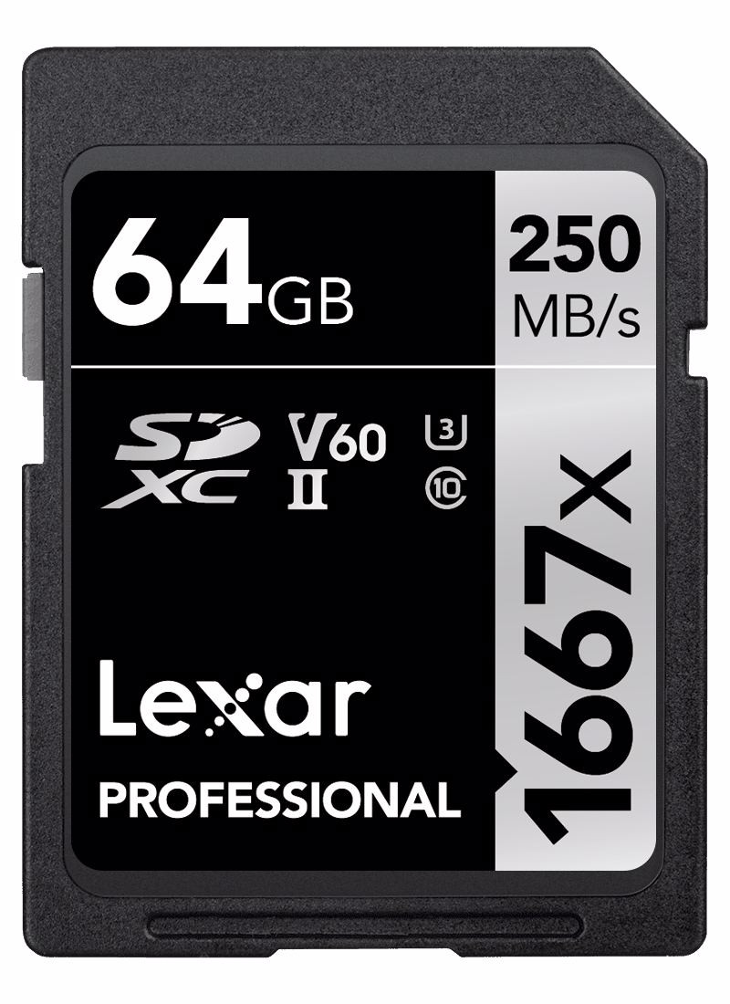 CFカード Lexar Professional 800x 64GB Karta SD Lexar Professional 800x SDXC V30 U3, R1 64GB