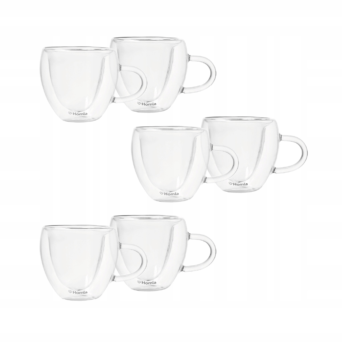 Sada 6 Ks Sklenice Cembra Hearts s dvojitou stěnou 0,3 l Homla