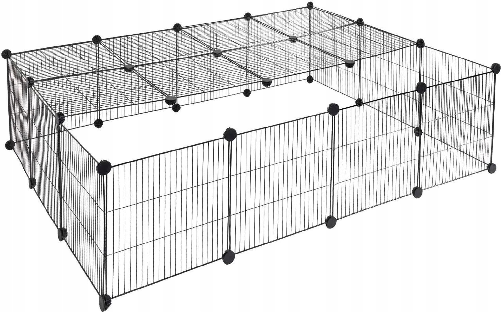 Klatka wybieg dla małych zwierząt metal czarny 147 x 37 x 111 cm