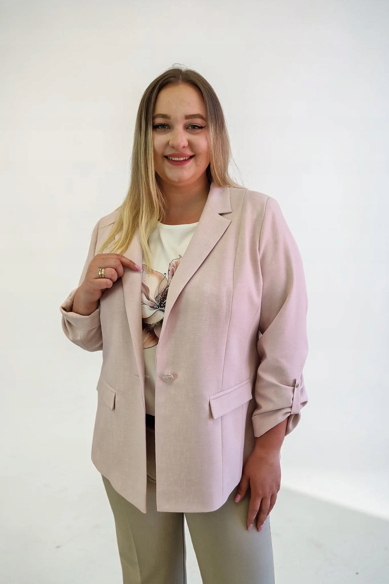 Elegantní Sako na každý den Starorůžová 38