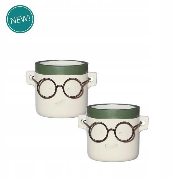 

Doniczka Osłonka Twarz 8cm Metalowe Okulary Harry