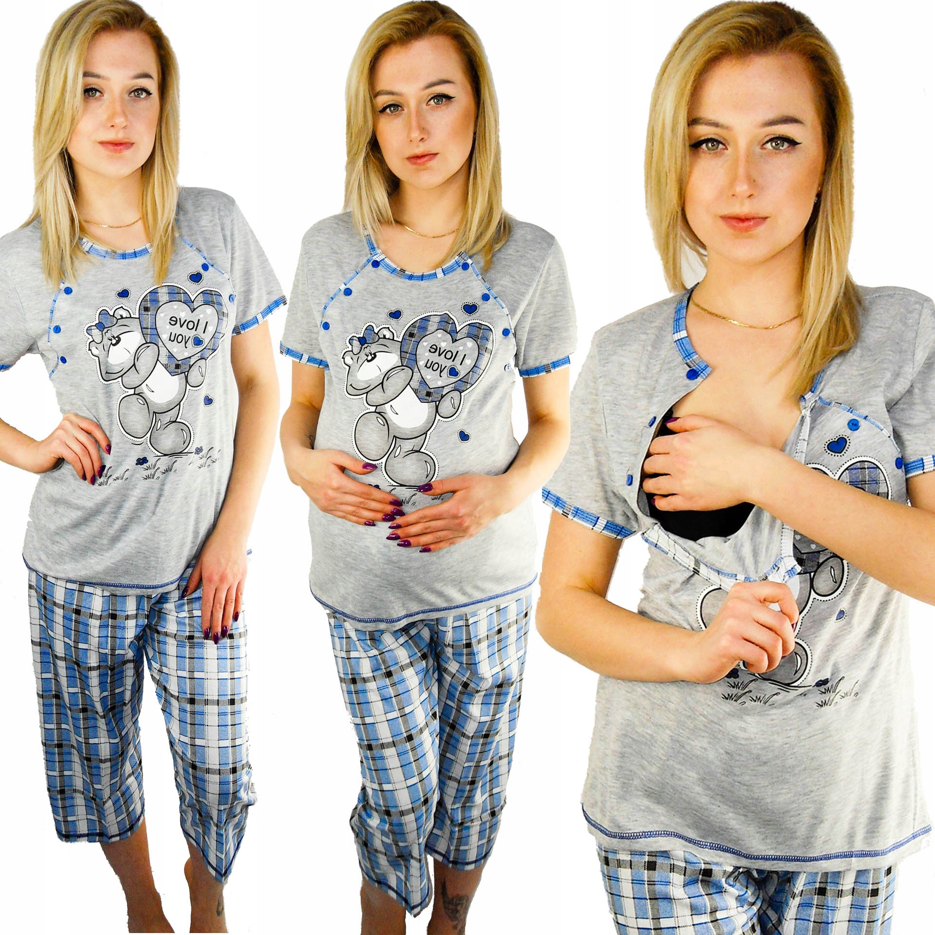 

* Zestaw * 2 * Piżam ciążowych Do Karmienia 2/3XL