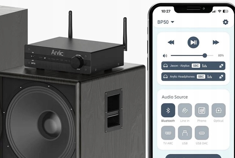 PRZEDWZMACNIACZ AUDIO NADAJNIK BLUETOOTH ADAPTER ODBIORNIK DAC HDMI SPDIF P Model BP50