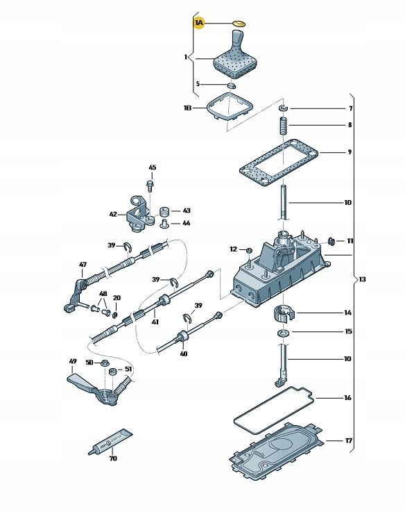 NAKŁADKA GAŁKI ZMIANY 5 BIEGÓW SKODA OCTAVIA FABIA Producent części Skoda OE