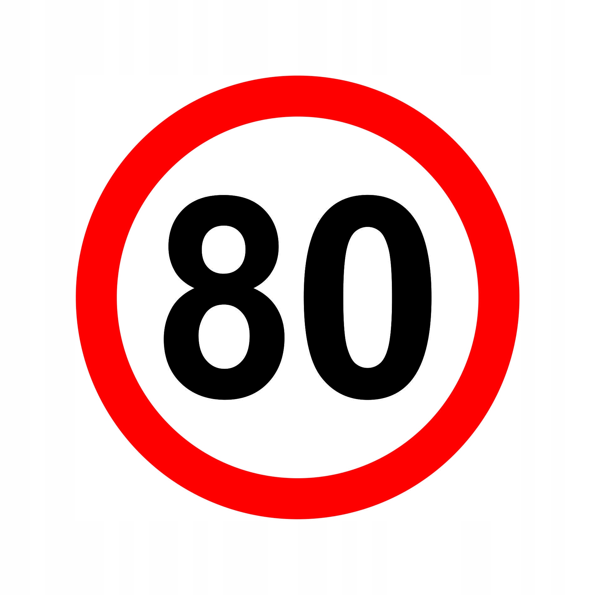 

Naklejka Ograniczenie Prędkości 80km Znak śr16 cm