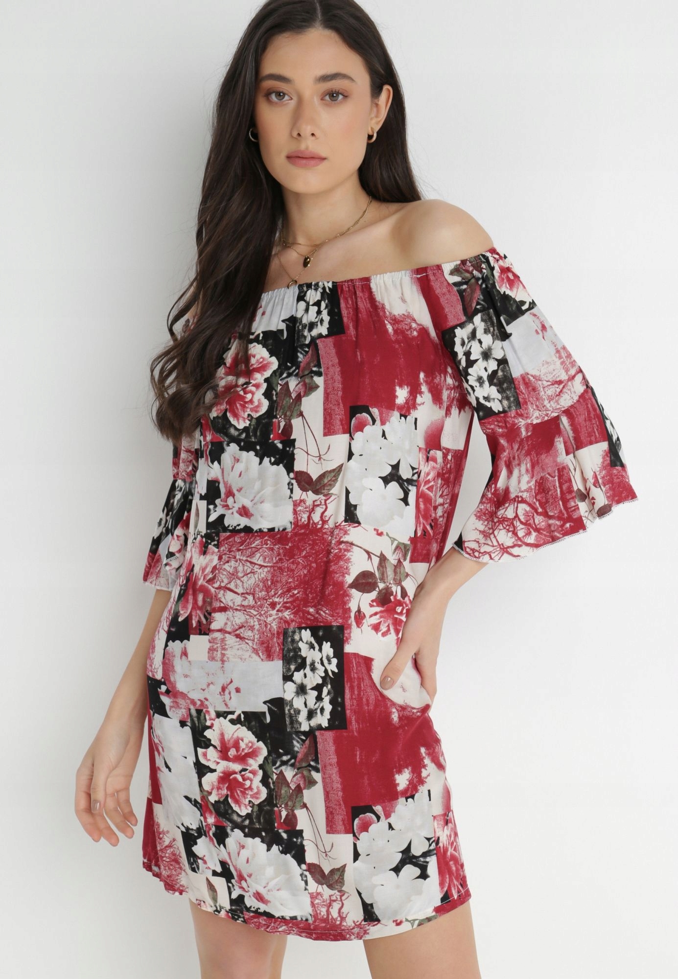 

Born2Be Bordowa Sukienka damska L/XL Trapezowe