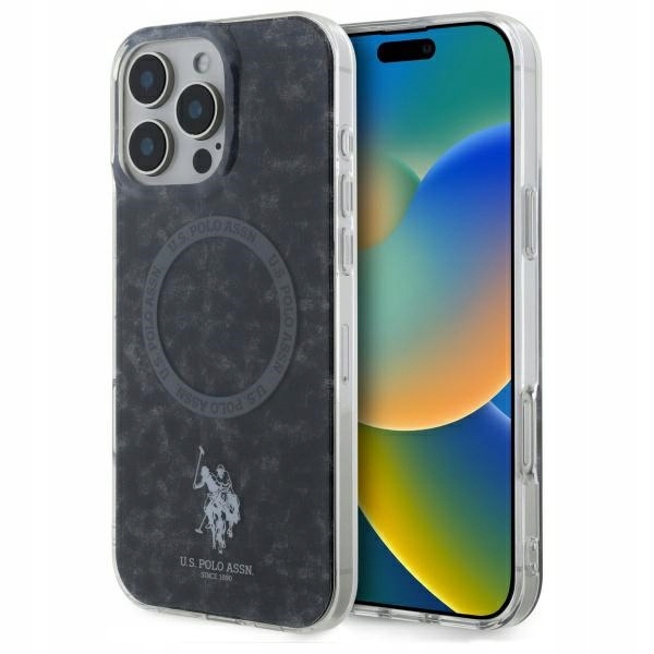 Us Polo USHMP16LHOCLDPK iPhone 16 Pro 6.3" černý/černý IML Ring MagSafe