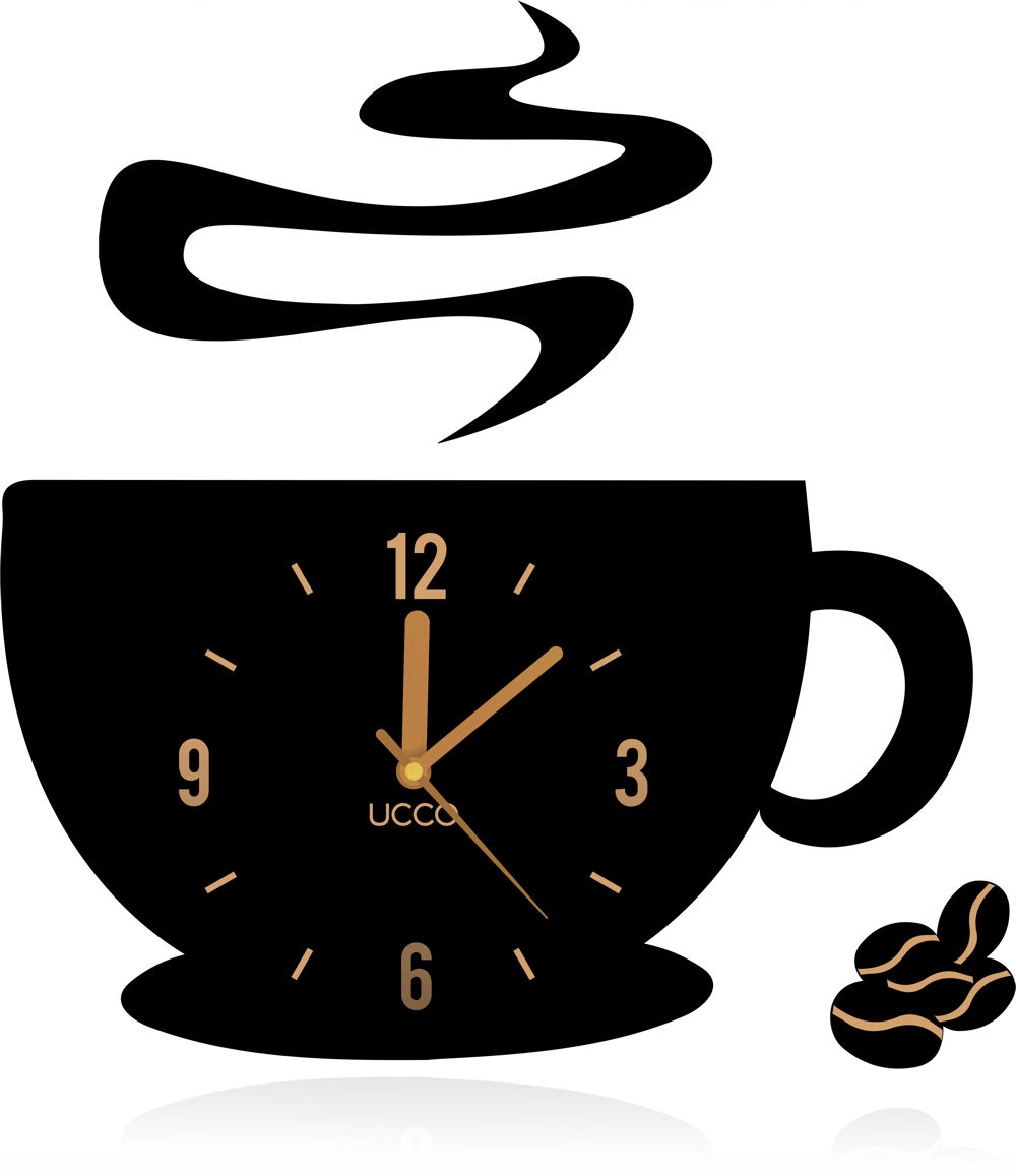 Zegar ścienny kuchni Filiżanka kawa coffee ELC-002 Kolor czarny