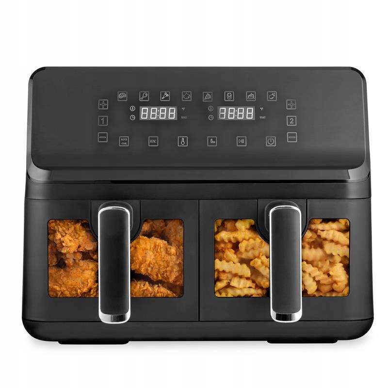 Frytkownica Beztłuszczowa Air Fryer Dwukomorowa Po 4L 9 Programów
