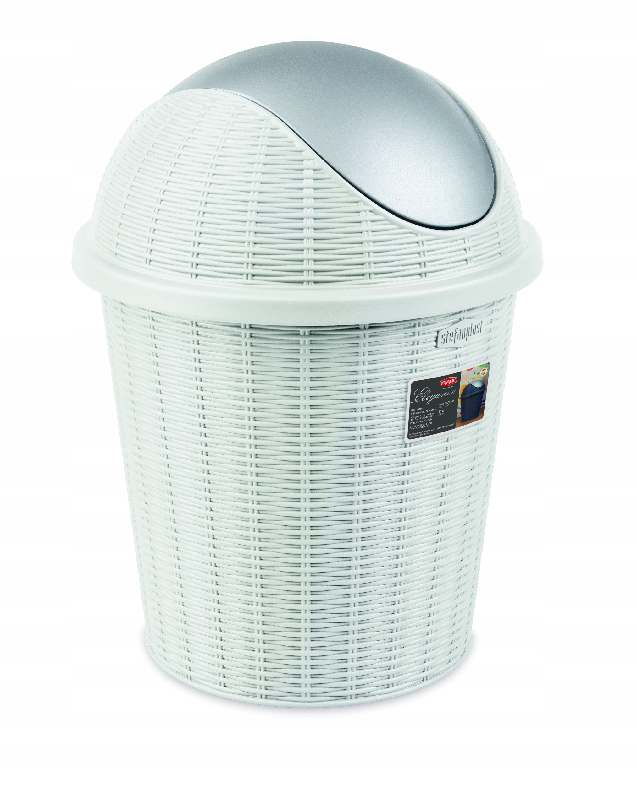 

Kosz na śmieci 10l ,z uchylną klapą, rattan