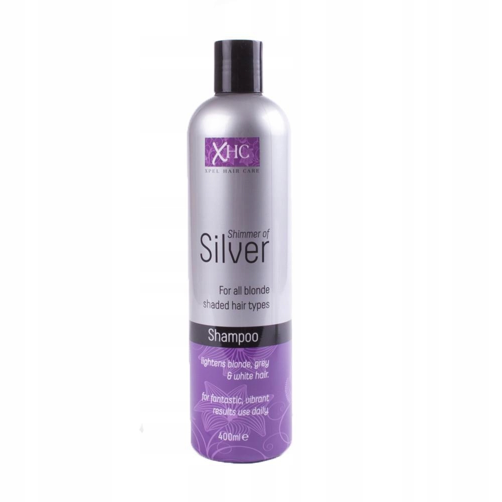 Xpel Shimmer of Silver strieborný šampón pre blond a šedivé vlasy 400 ml