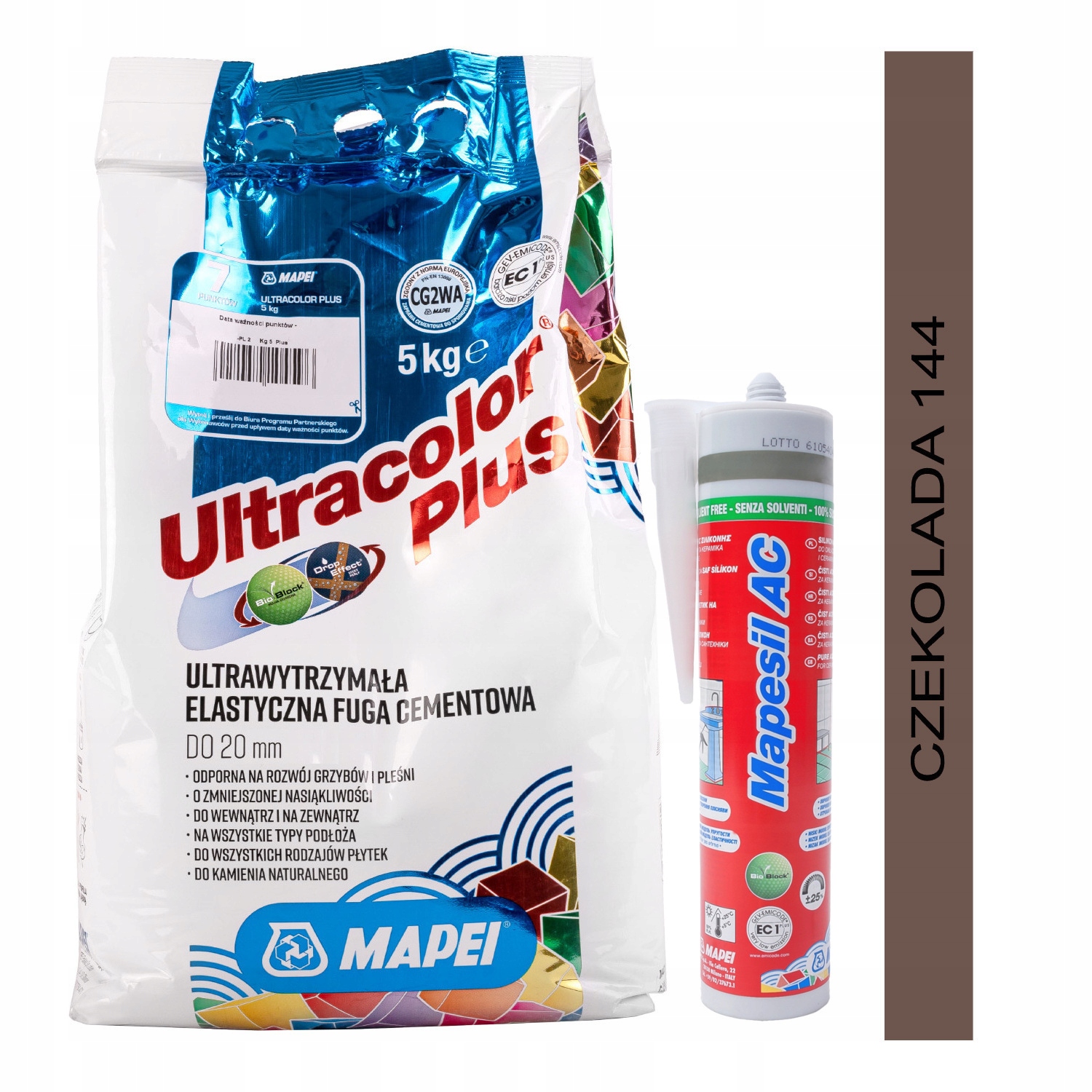 

Fuga Mapei Ultracolor 5 kg silikon czekolada 144