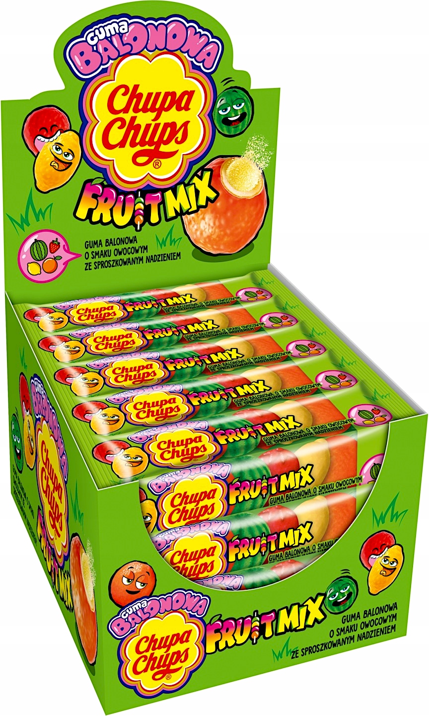 Žvýkačka Chupa Chups Mix Ovocná prášková náplň 20 g x 28 Ks