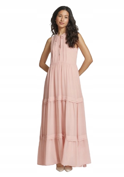 Boss Růžová Šaty Maxi Bez Rukávů Splývavá Městská 44 Kwo