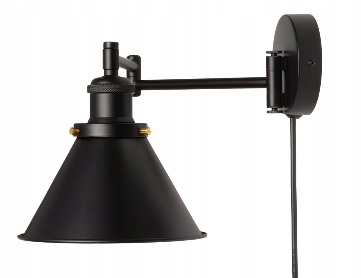 Regulovatelné výsuvné nástěnné svítidlo s kabelem Matt Black