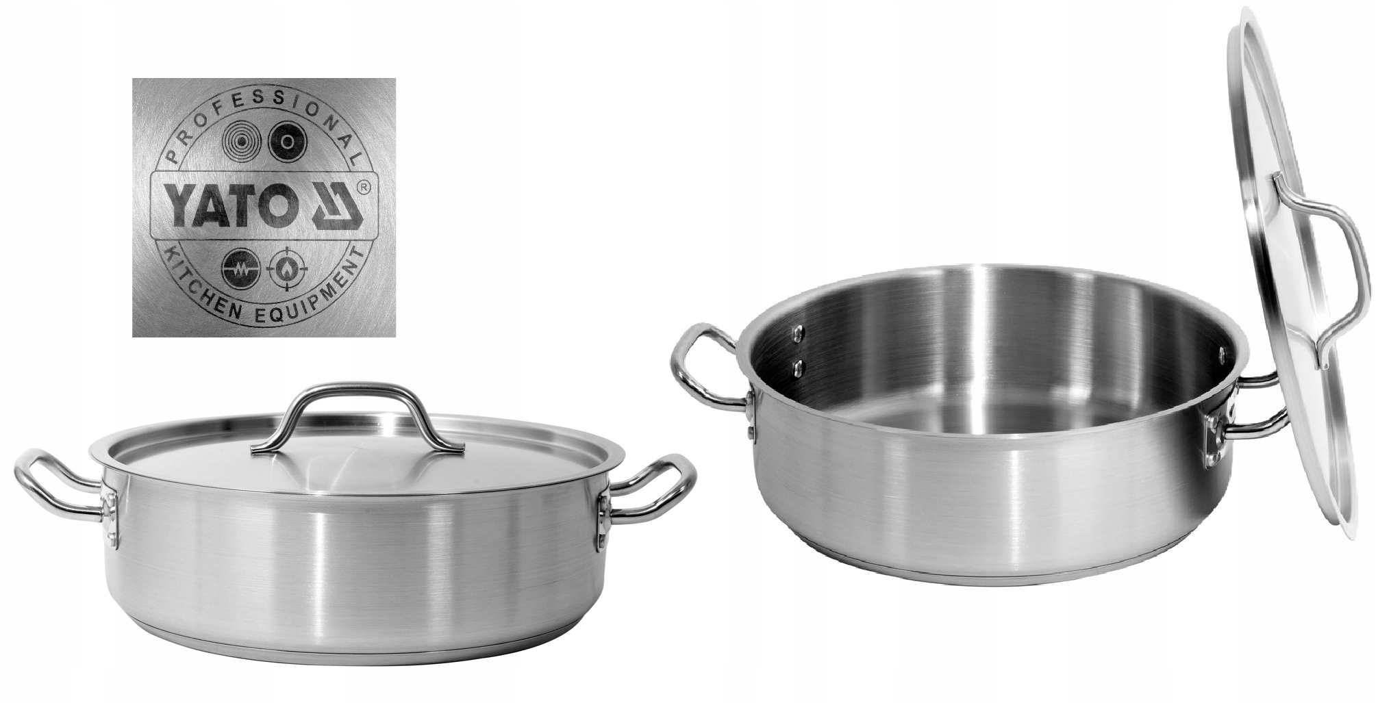 Hrniec Nízky Na Dusenie S Pokrievkou Nerezová Oceľ 36X11CM 11,2L YG-00055