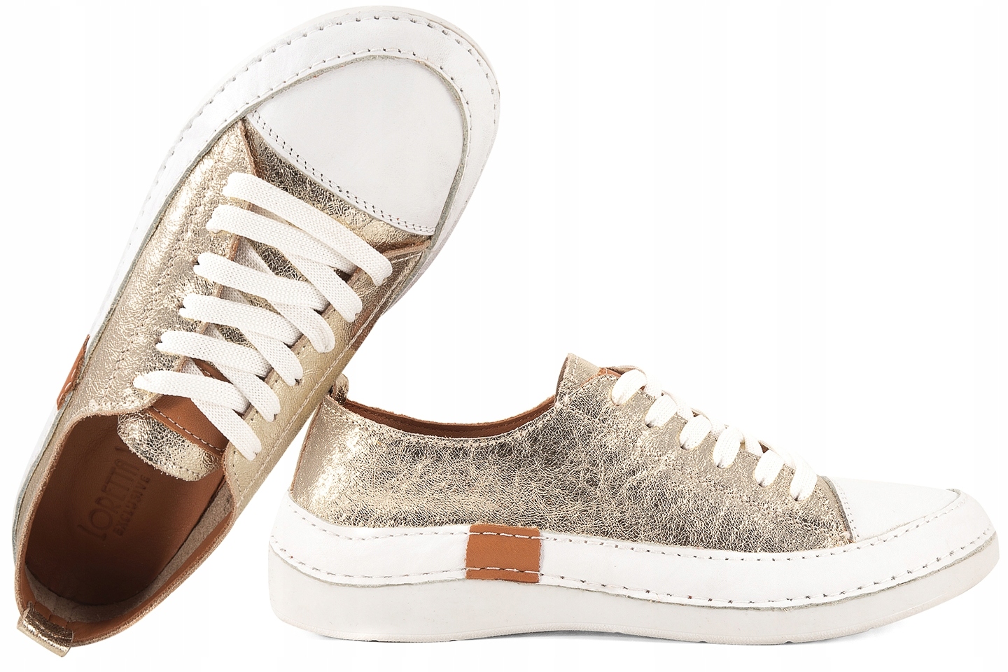 Loretta Vitale 8260 Polobotky Dámské Tenisky Z Kůže Tenisky zlaté 38 Zlo