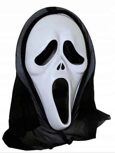MASKA KRZYK Z KAPTUREM MASKI CREAM HALLOWEEN
