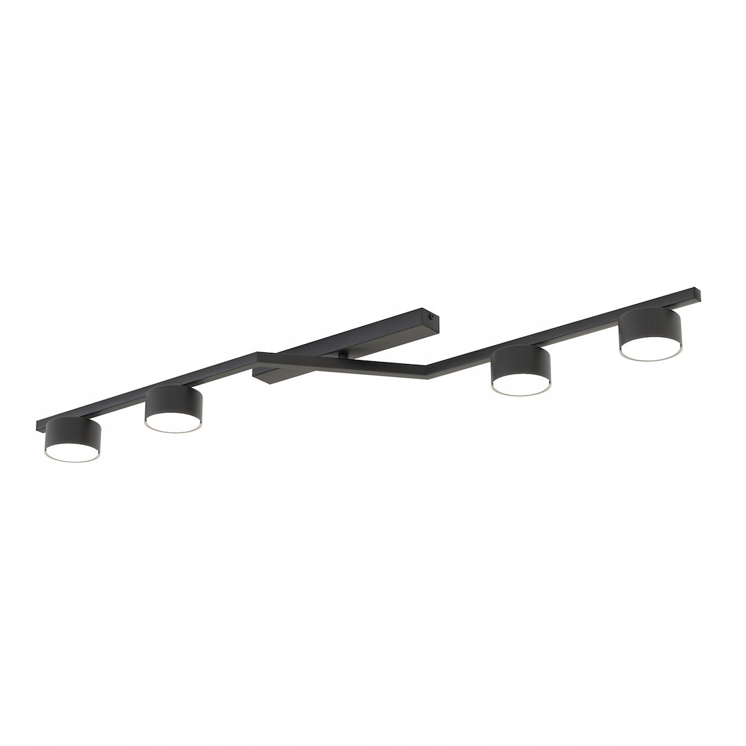 Stropné Svietidlo v čiernej farbe s minimalistickým dizajnom 4xGX53