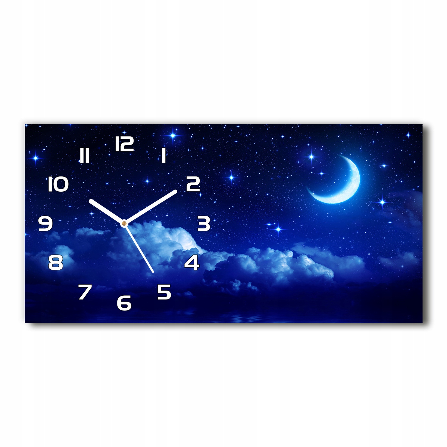 

Szklany zegar ścienny do salonu Niebo nocą 60x30cm