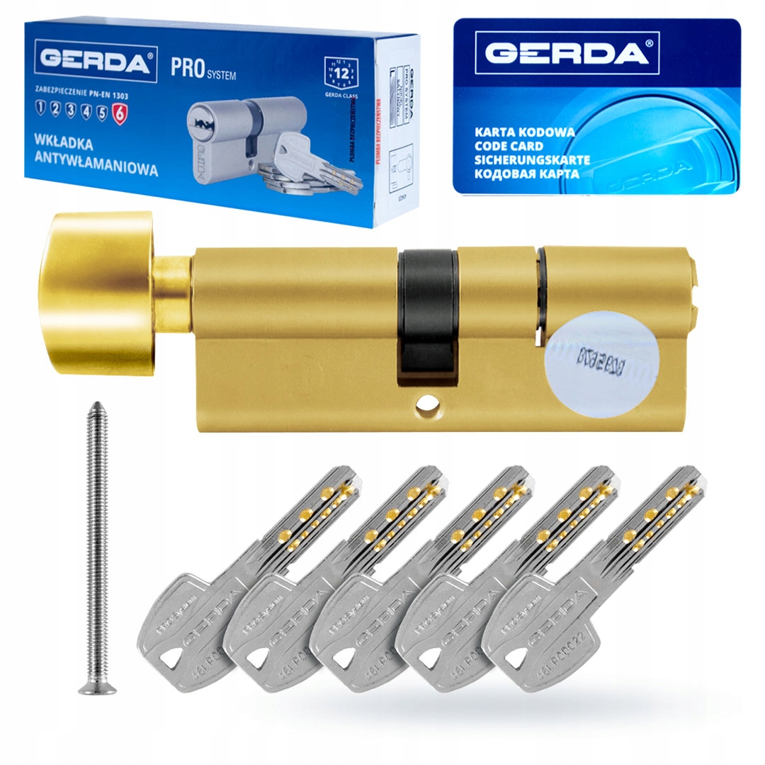 Vložka s gombíkom 60/65 Pro systém mosadz C 6.2 Gerda