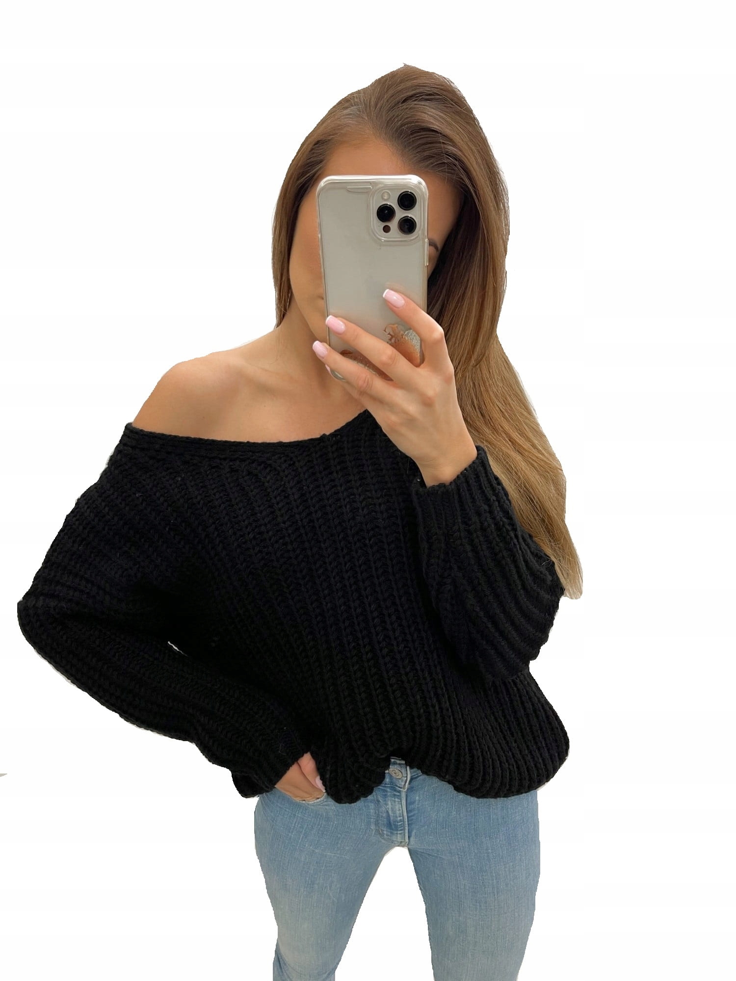 

Sweter V basic czarny Tmc Moda
